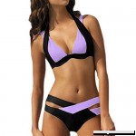 HHmei Swimsuit Sexy Swimwear Women Swim Beach Wear Print Bandage Swimsuit Purple B07NDD8CTC